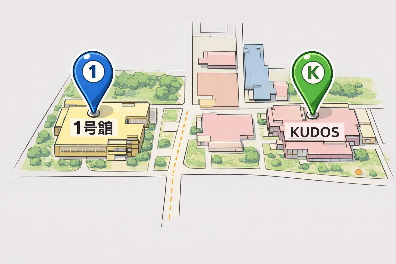 証明書発行機の設置場所（1号館・KUDOS）